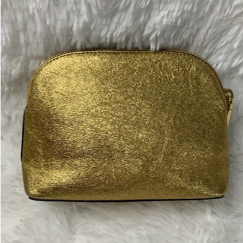 Michael Kors Gold Cosmetic Case / Make up Bag